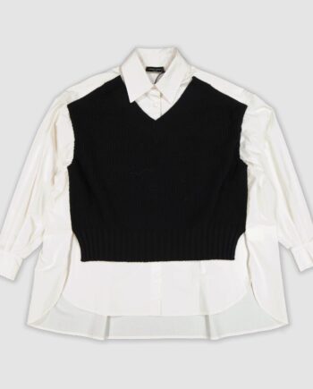Roberto Collina Pullover V-Ausschnitt con camicia