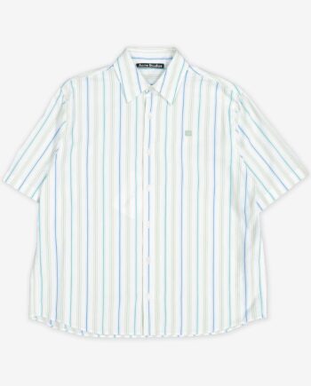 Acne Studios Hemd K/A Stripe Micro Face Logo Patch