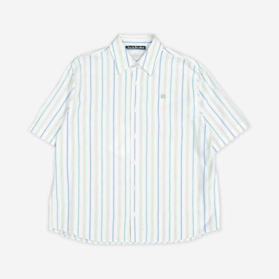 Acne Studios Hemd K/A Stripe Micro Face Logo Patch