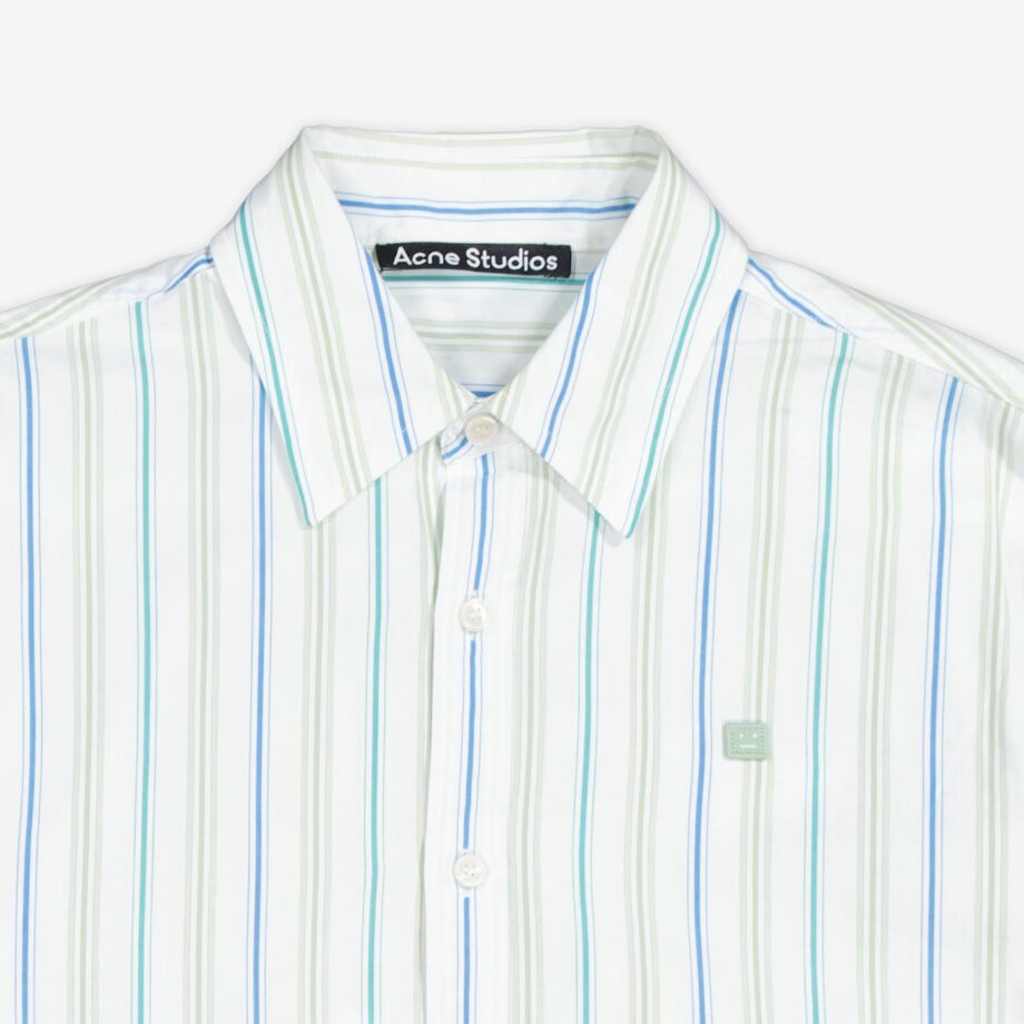 Acne Studios Hemd K/A Stripe Micro Face Logo Patch
