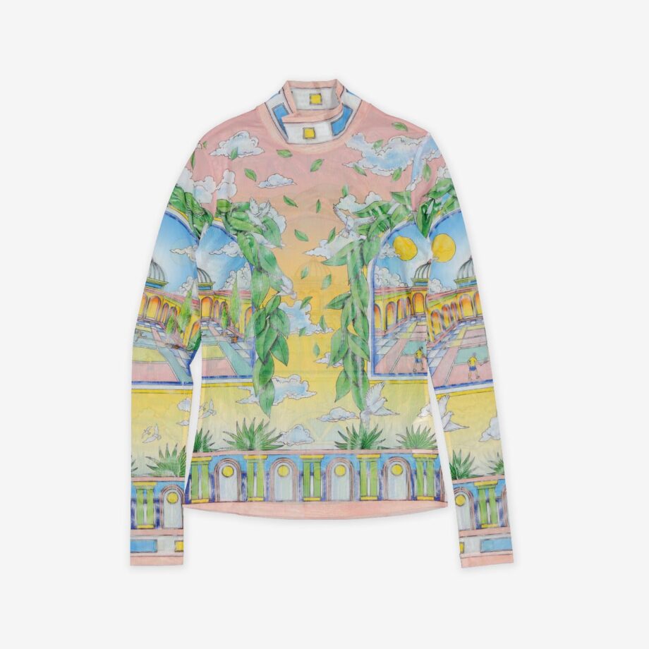 Casablanca Top L/A Printed Mesh