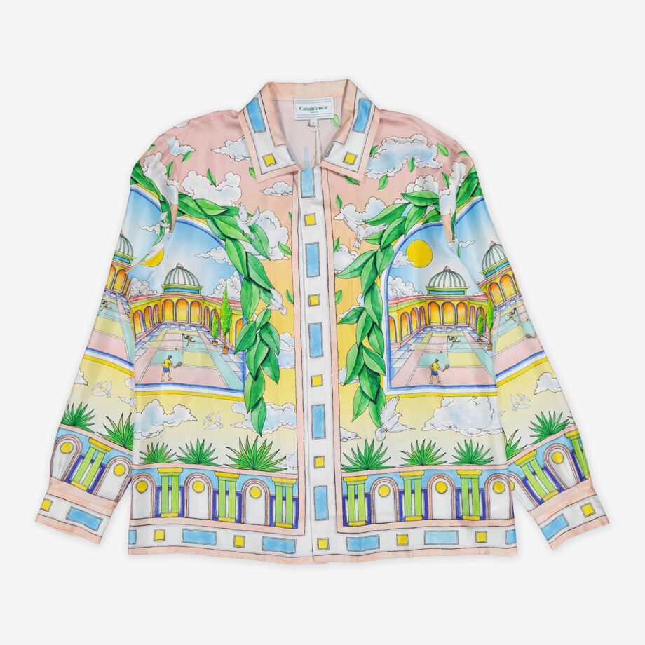 Casablanca Hemd L/A Cuban Collar Silk Twill