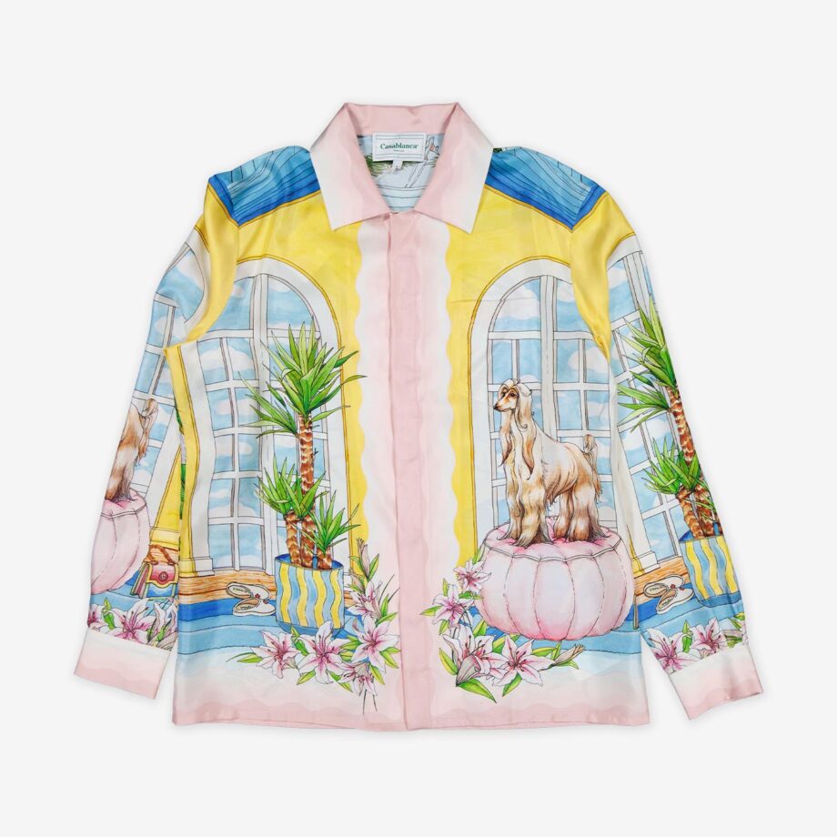 Casablanca Hemd L/A Cuban Collar Silk Twill