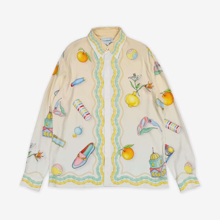 Casablanca Bluse L/A Cuban Collar