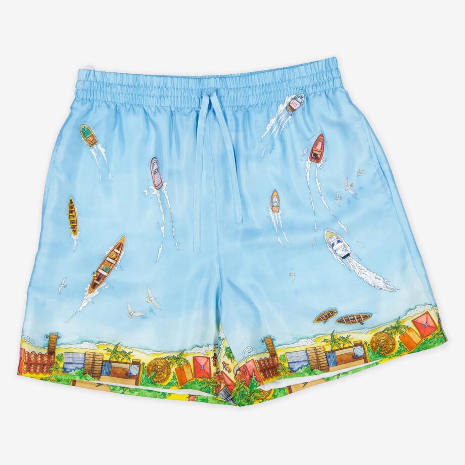Casablanca Shorts Silk Twill Maison Sur Piloti