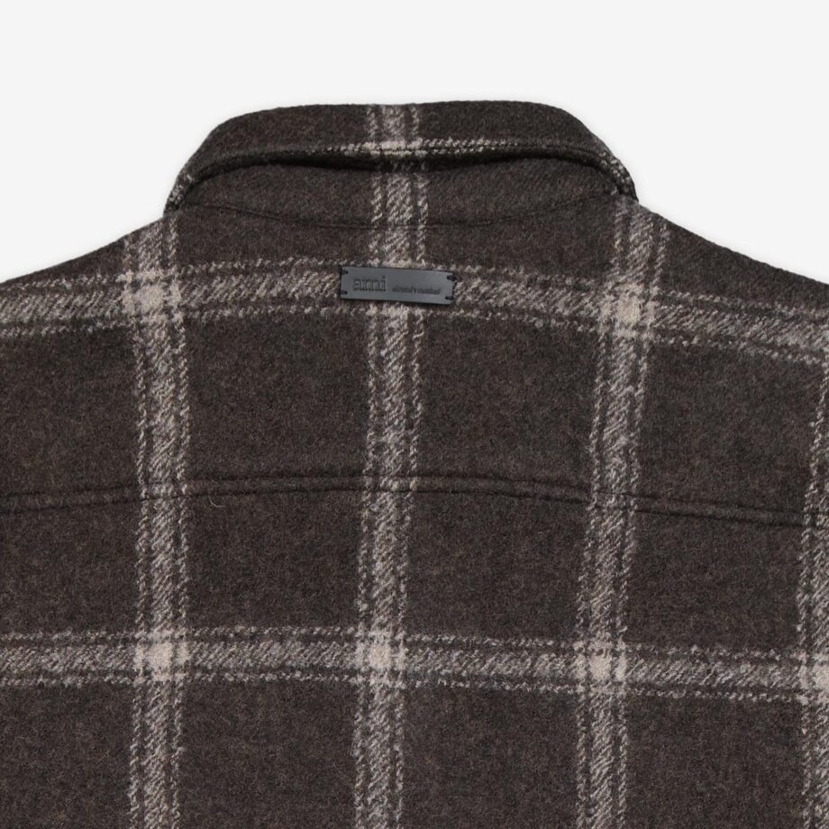 ami Overshirt Loose with Chest Pocket Check Wool