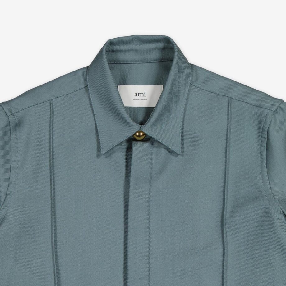 ami Hemd Classic Pintuck Wool Gabardine