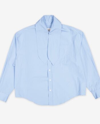 ami Bluse Boxy Scarf Collar Cotton Poplin