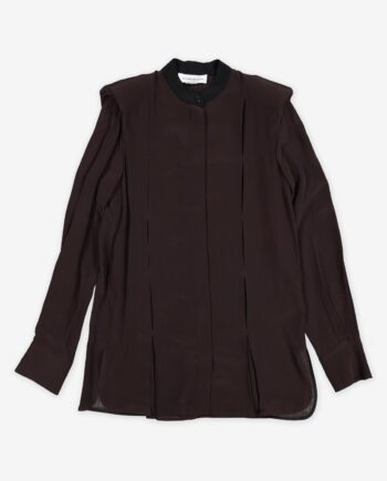 Victoria Beckham Bluse Contrast Collar Silk