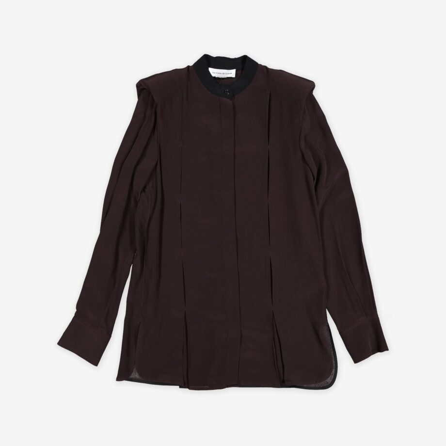 Victoria Beckham Bluse Contrast Collar Silk