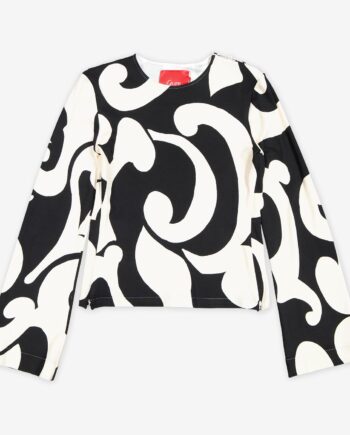 CO.GO Top L/A jersey monocrome curls