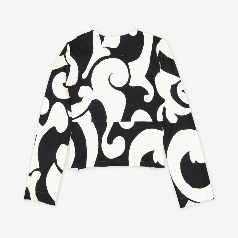 CO.GO Top L/A jersey monocrome curls