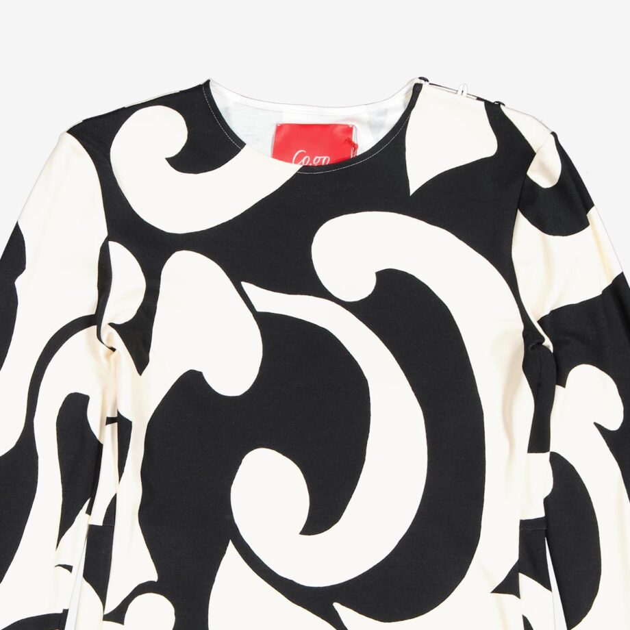 CO.GO Top L/A jersey monocrome curls